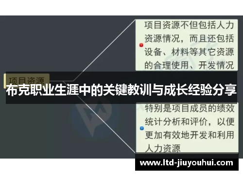 布克职业生涯中的关键教训与成长经验分享 布克职业生涯中的关键教训与成长经验分享